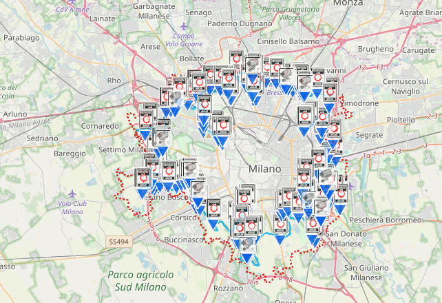 Area B Milano la mappa dettagliata