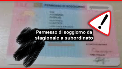 Conversazione del permesso di soggiorno da stagionale a subordinato