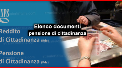 Elenco documenti pensione di cittadinanza