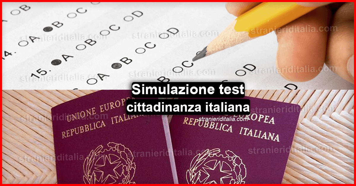 Simulazione test cittadinanza italiana 2019