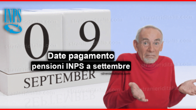 Date pagamento pensioni INPS a settembre e tipologie di pensione