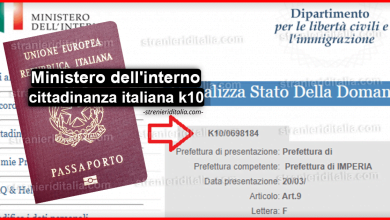 Ministero dell'interno cittadinanza italiana k10 - Consulta la pratica
