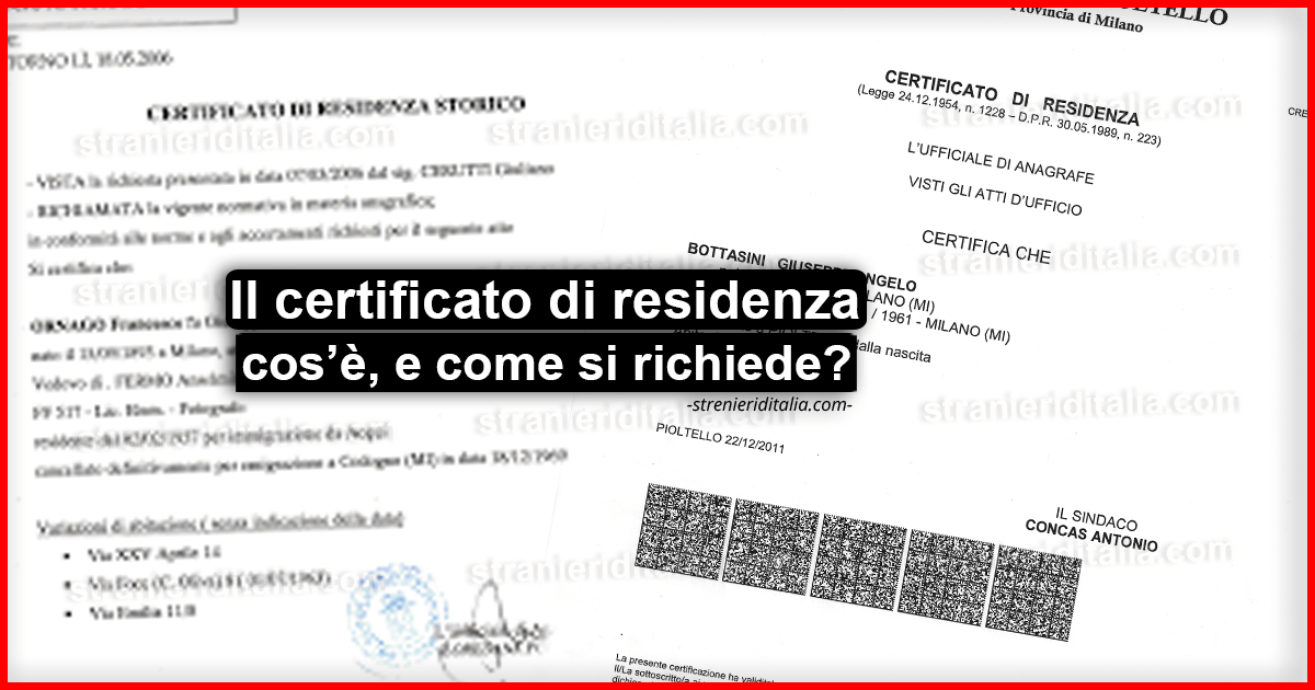 Il certificato di residenza: cos’è, quanto costa e come si richiede?