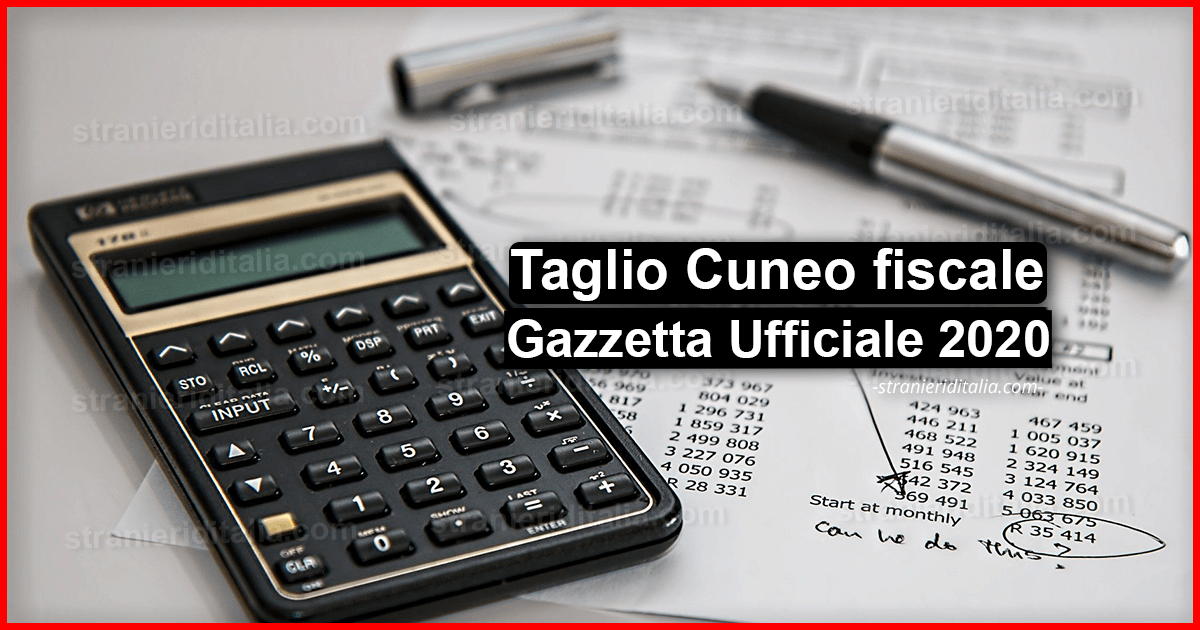 Taglio Cuneo fiscale: Gazzetta Ufficiale 2020 | Stranieri d'Italia