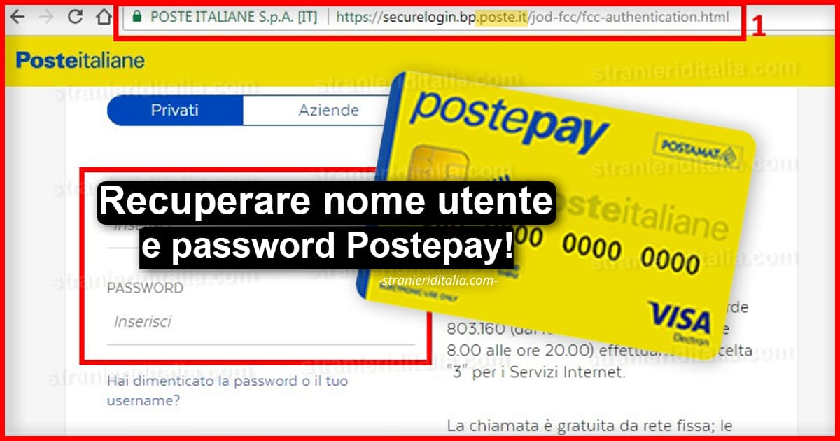 Come recuperare nome utente e password Postepay