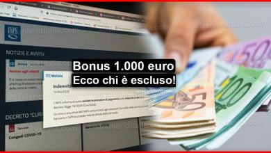 Bonus 1.000 euro decreto Rilancio: Ecco chi è escluso!