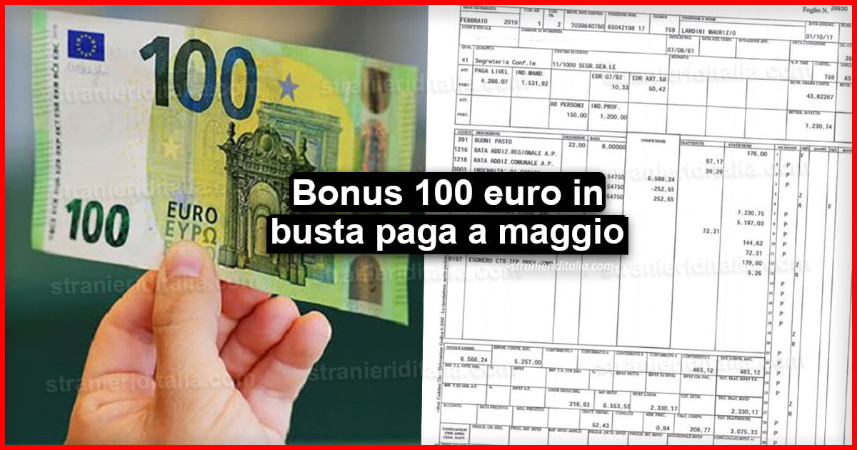Bonus 100 euro in busta paga a maggio: Come chiederlo!