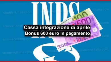 Cassa integrazione di aprile e Bonus 600 euro in pagamento