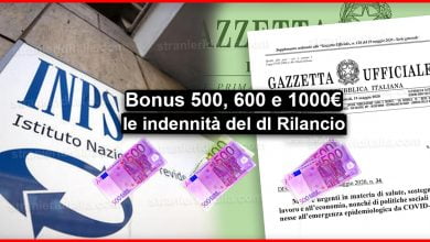 Bonus 500, 600 e 1000 euro: Le indennità del dl Rilancio