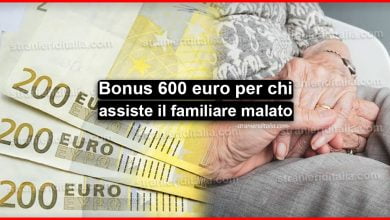 Bonus di 600 euro per chi assiste un familiare malato o disabile