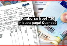 Rimborso Irpef 730 in busta paga: Quando arrivano i soldi?