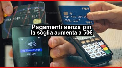 Pagamenti in contactless senza pin: dal 2021 la soglia aumenta a 50 euro