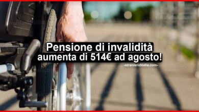 Pensione di invalidità aumenta di 514 euro ad agosto!