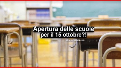 Proroga stato di emergenza: apertura delle scuole per il 15 ottobre