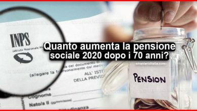 Quanto aumenta la pensione sociale 2020 dopo i 70 anni?