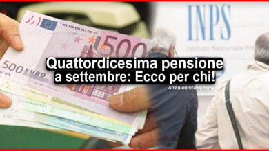 Quattordicesima pensione a settembre: Ecco per chi!