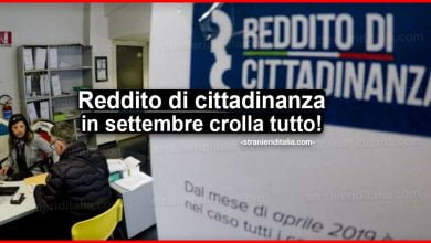 Reddito di cittadinanza: nel mese di settembre crolla tutto!