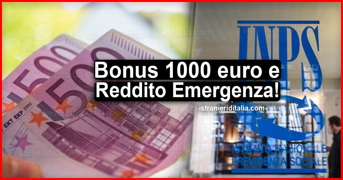 Bonus 1000 euro nel decreto Agosto e Reddito Emergenza