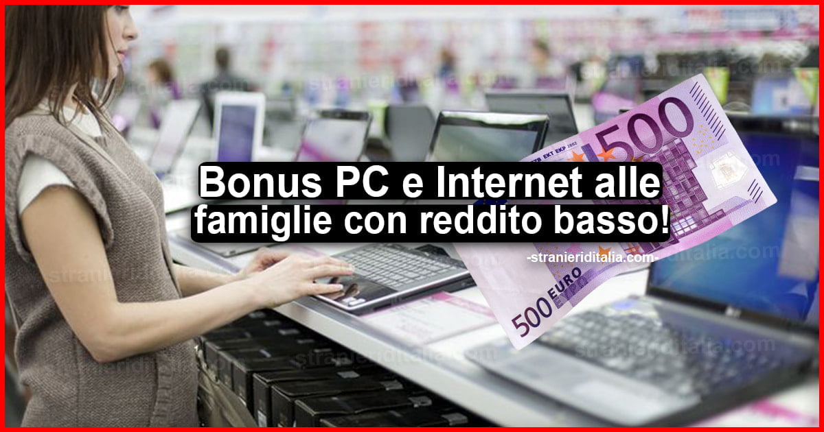 Bonus PC e Internet alle famiglie con reddito basso