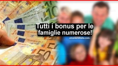 Bonus per le famiglie numerose: ecco tutti i bonus a riguardo