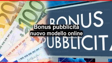 Bonus pubblicità: il nuovo modello online