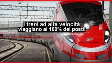 Covid, i treni ad alta velocità da oggi viaggiano al 100% dei posti