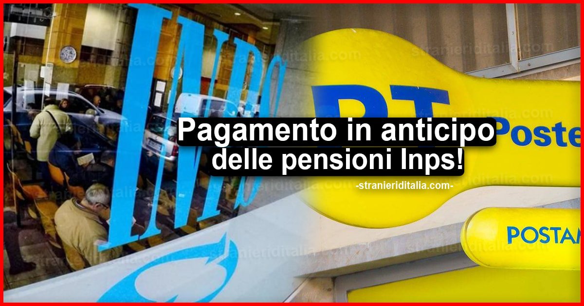 Pagamento in anticipo delle pensioni Inps: a settembre cambia tutto