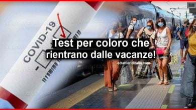 Tampone Covid-19: test per coloro che rientrano dalle vacanze