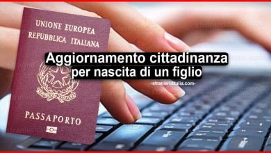Aggiornamento domanda cittadinanza per nascita di un figlio