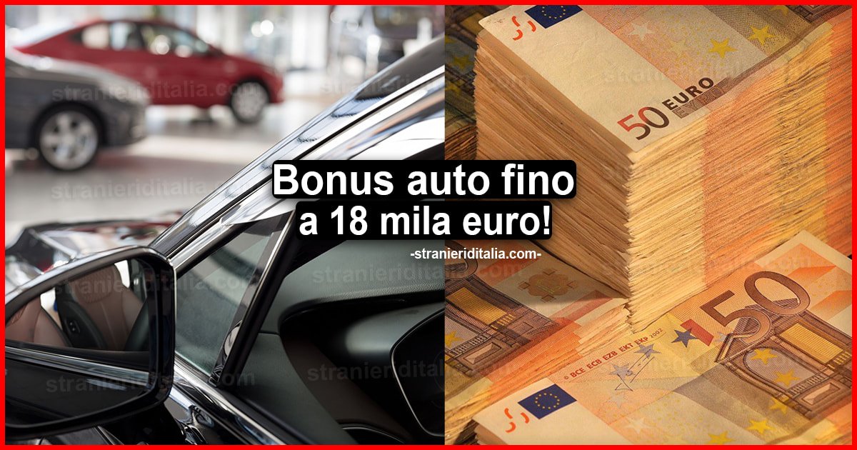 Bonus auto fino a 18 mila euro: destinato a famiglie con Isee basso