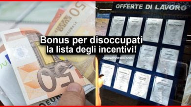 Bonus per i disoccupati: ecco la lista degli incentivi