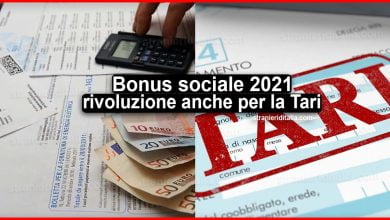 Bonus sociale 2021: nuova rivoluzione anche per la Tari