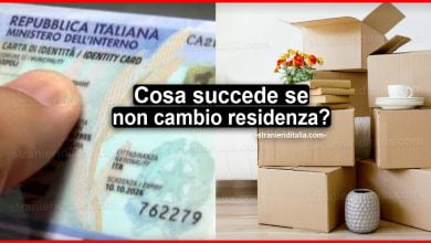 Cosa succede se non aggiorno l'anagrafe del cambio residenza