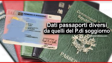 Dati passaporti diversi da quelli del permesso di soggiorno: Cosa fare