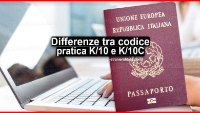 Differenza tra Codice pratica K/10 e K/10C per cittadinanza italiana