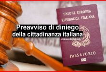 Preavviso di diniego della cittadinanza italiana: Lettera di rigetto