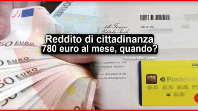 Reddito di cittadinanza persona sola: 780 euro al mese, quando