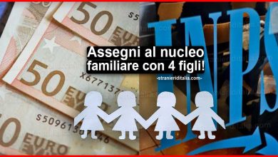 Assegni al nucleo familiare con 4 figli