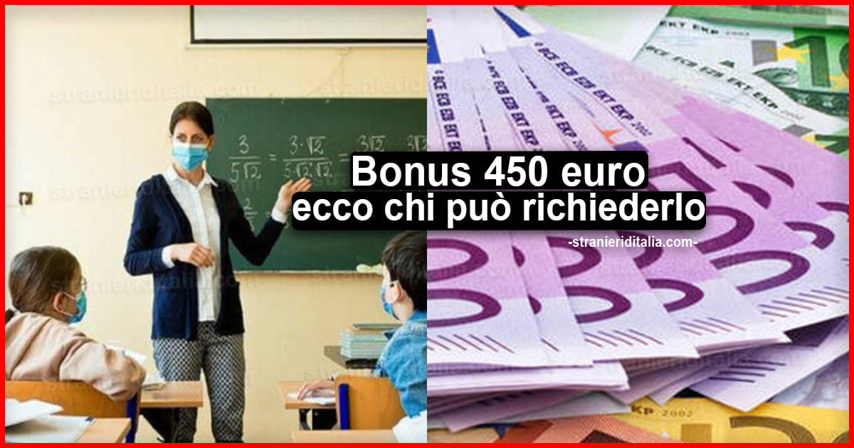 Bonus 450 euro: ecco cosa è e chi può richiederlo