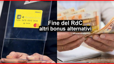 Fine del reddito di cittadinanza: Ecco altri bonus alternativi