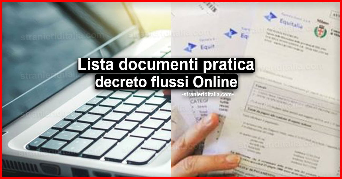 Lista documenti pratica decreto flussi 2020 per presentare la domanda online