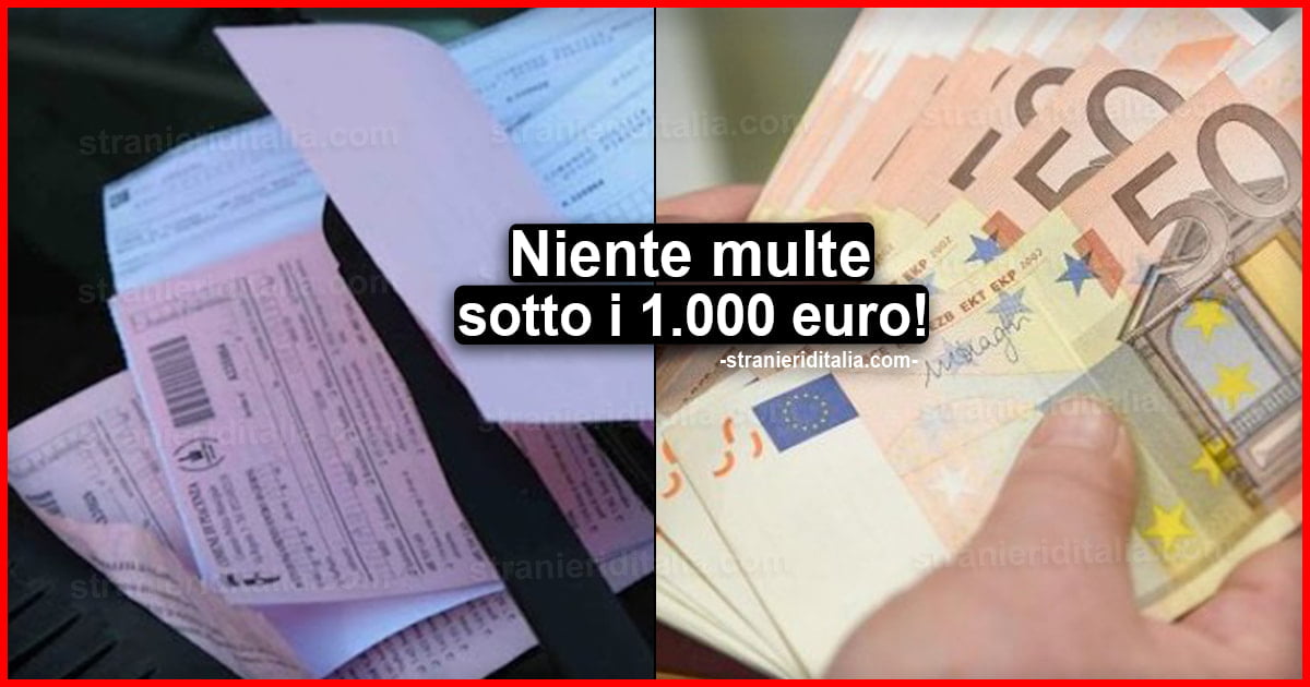 Multe sotto i 1.000 euro: non si pagano multe stradali e bollo auto