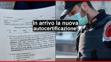 Nuova autocertificazione COVID-19