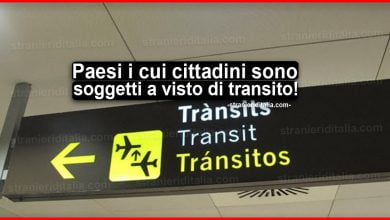 Paesi i cui cittadini sono soggetti a visto di transito aeroportuale