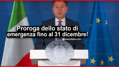 Proroga dello stato di emergenza fino al 31 dicembre