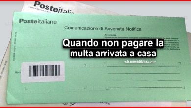 Quando non pagare la multa arrivata a casa