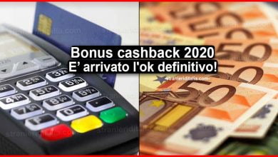 Bonus cashback 2020, è arrivato l'ok definitivo, ecco dove richiederlo