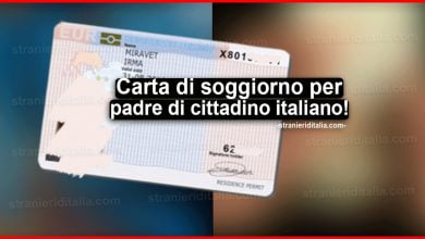 Carta di soggiorno per padre di cittadino italiano