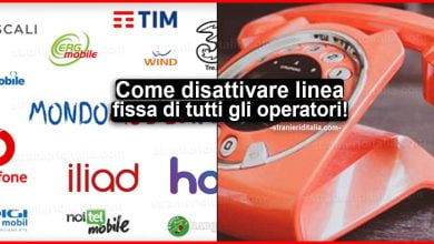 Come disattivare linea fissa di tutti gli operatori telefonici