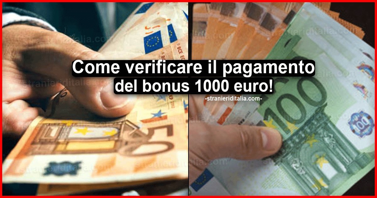 Come verificare il pagamento del bonus 1000 euro Decreto Agosto